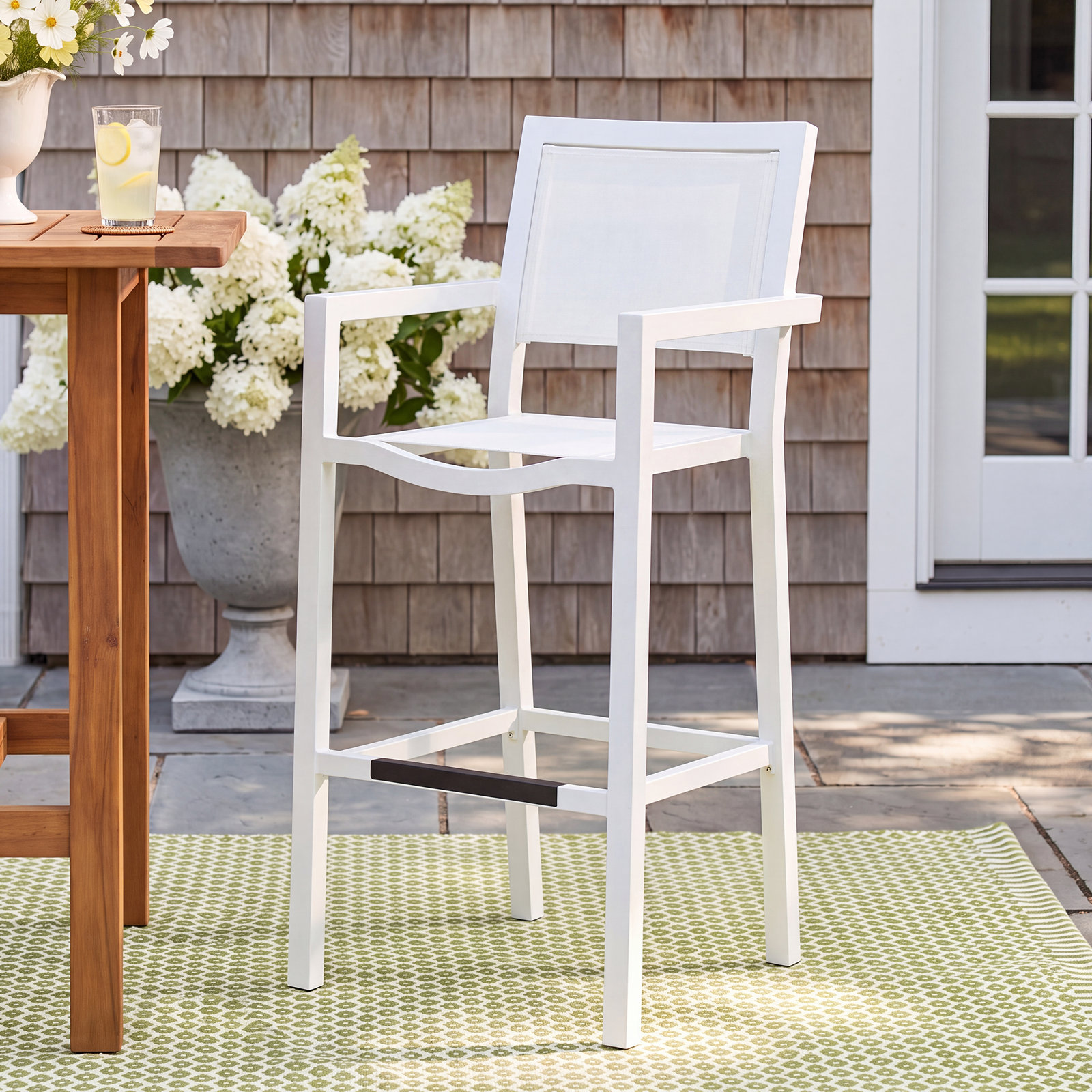 Poinsettia 47'' Aluminum Outdoor Bar Stool