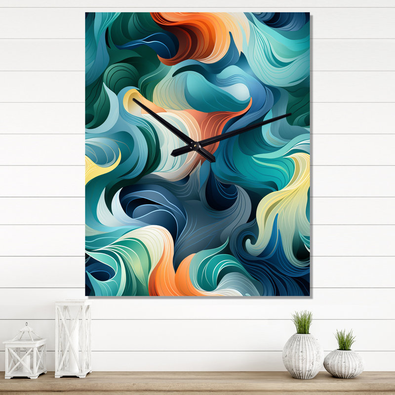 Janisa - Horloge murale moderne abstraite, H 40 po x l 10 po x P 1 po