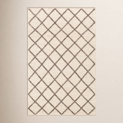 Brown Hand-Woven Floral Rug