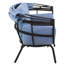 Chaise de patio moderne avec auvent rétractable et coussins Akendra - Bleu-1605448932