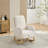 Lace Boucle Upholstered Rocking Chair with Retractable Footrest