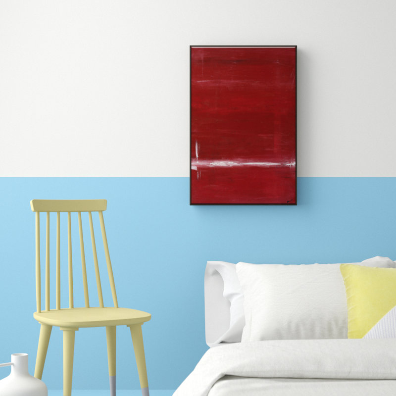 Red by Patricia Baliviera - Painting on Canvas, 76cm H x 51cm W, Black Floater Frame