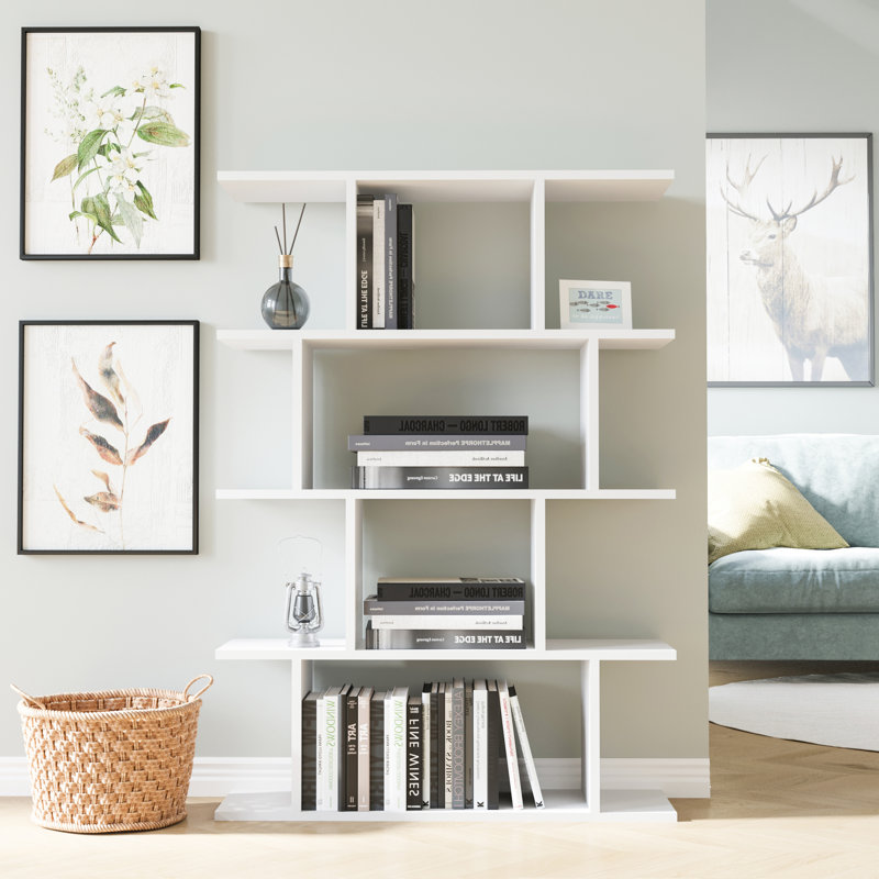 Alyson Standard Bookcase, 127.4 H x 90 W x 25 D cm, White