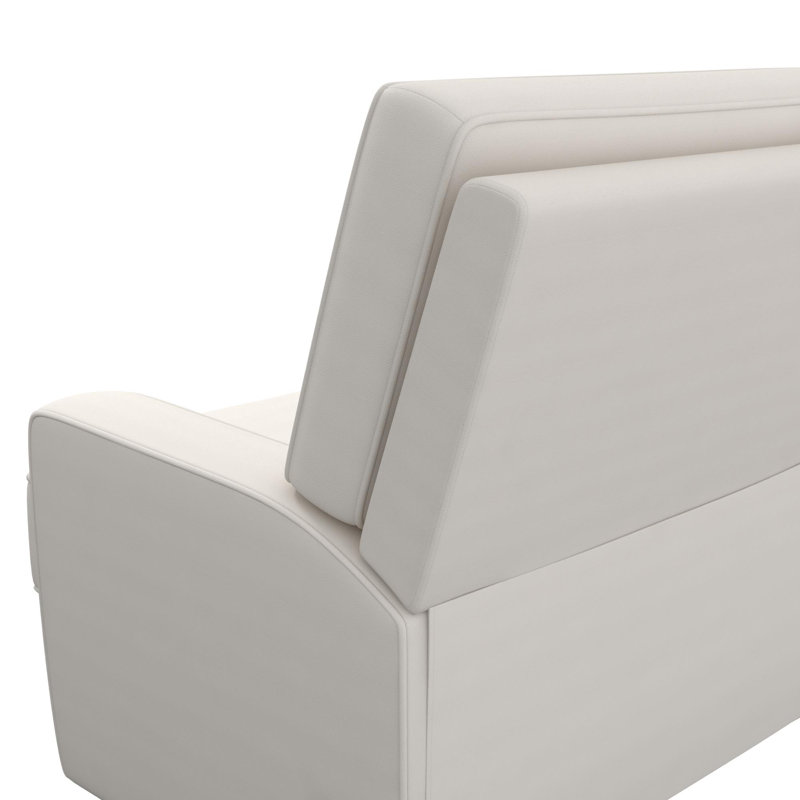 Fauteuil oscillant, inclinable et pivotant rembourré Abingdon, Velours blanc