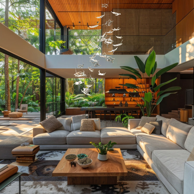 Lustre Murano Dancing Leaves, Argent argent, H 145 po x l 42 po x P 42 po, Argent