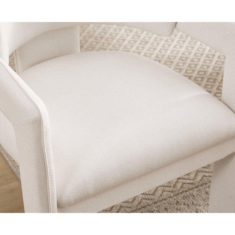 19'' H Modern Upholstered  Dining Armchair With Backrest For Living Room/Dining Room, White