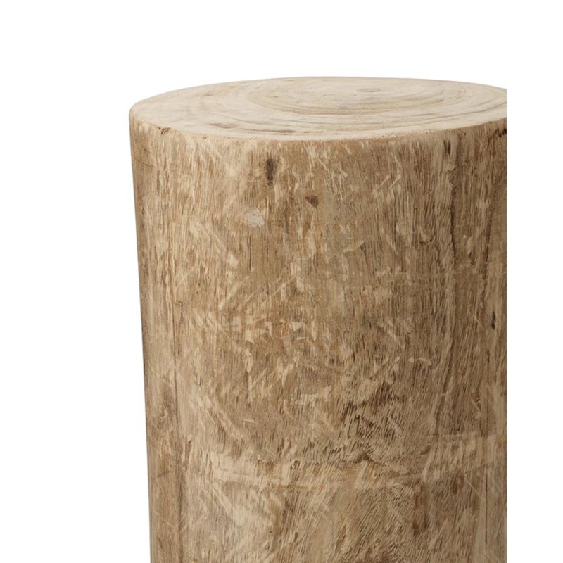 Natural Blonde Cylindrical Wood End Table
