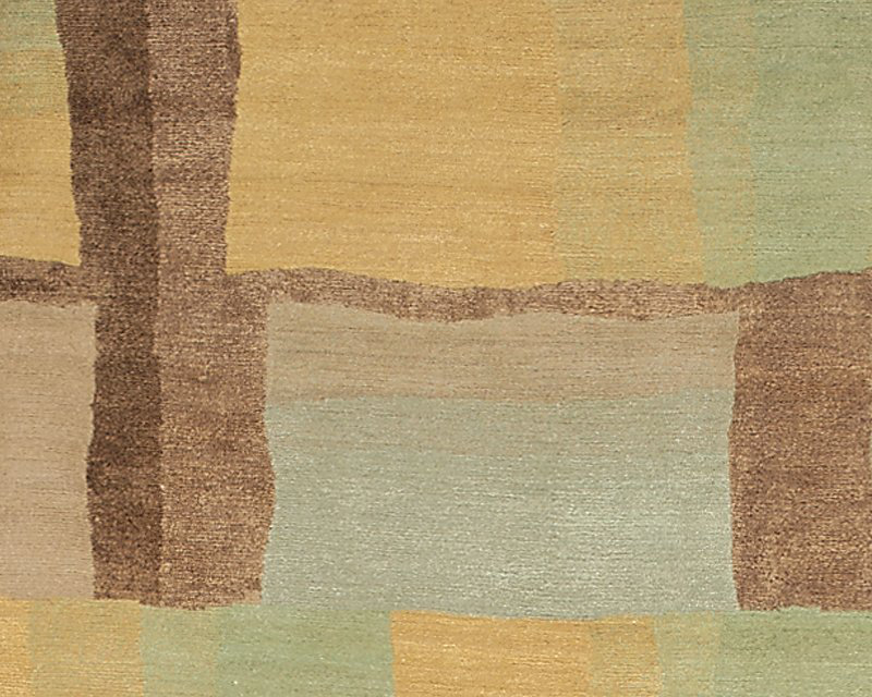 Eva H Geometric Area Rug in Beige/Green, Rectangle 6' x 9'