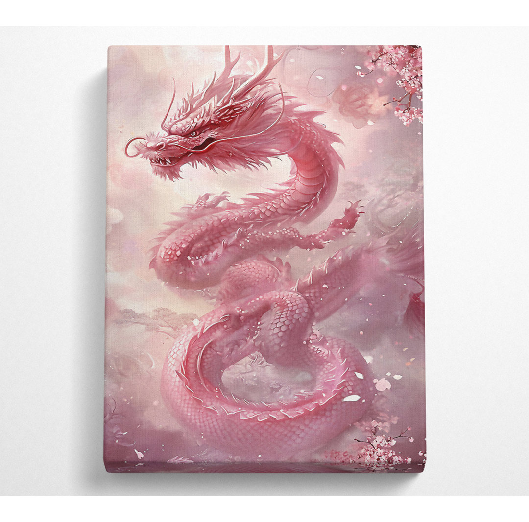 Der rosafarbene chinesische Drache - Kunstdrucke auf Leinwand - Wrapped Canvas