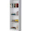 Bibliothèque blanche avec 4 tablettes. Mélange de styles classiques et modernes. Offre un grand espace de rangement. Convient à différents intérieurs. 71,1 pouces de hauteur x 24,7 largeur 11,7 profondeur. Bois. Fermé à 4 tablettes en bois
