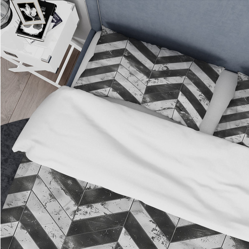 Ensemble de housse de couette à carreaux noirs et blancs à chevrons, Housse de couette très grand et 2 très grandes t