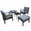 Ensemble de conversation en rotin 5 pièces avec coussins pour patio