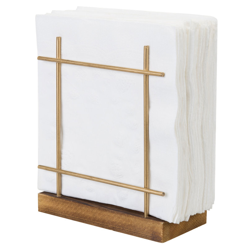 Porte-serviettes en métal et bois