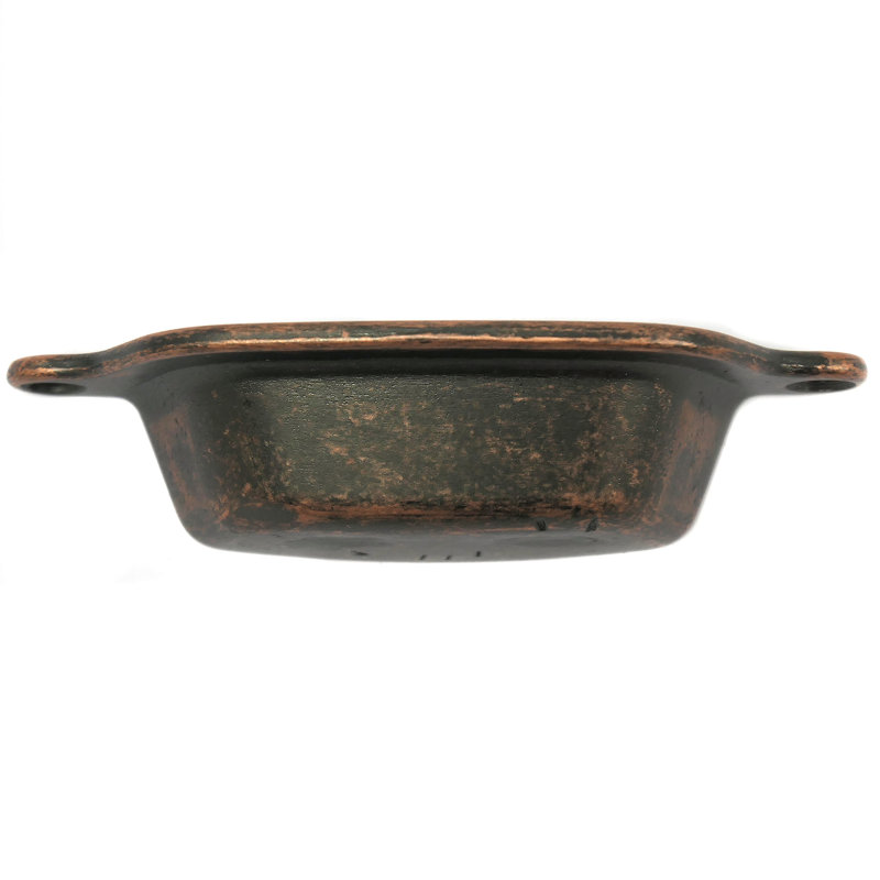Riverstone Cup / Bin Pull, 3", Antique Copper