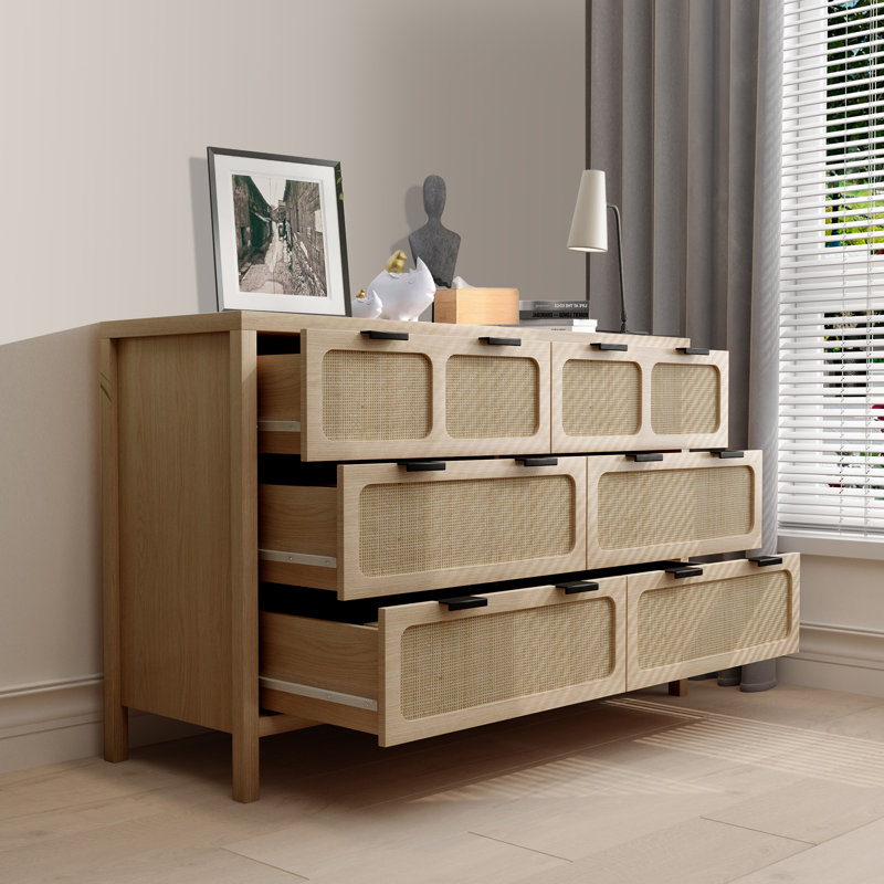 Commode 6 tiroirs Bequia, Naturel