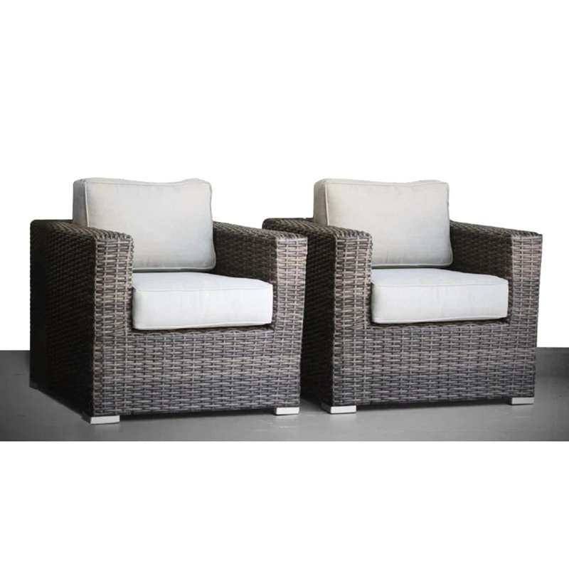 Chaises club d'extérieur 2 -, aluminium antirouille, coussins d'eau pour la véranda 2, structure moderne, toutes saisons