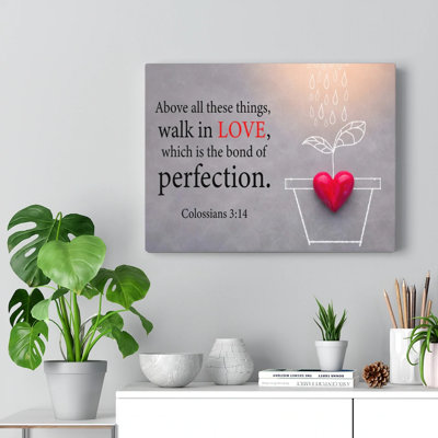 Above All These Things Colossians 3:14 Christian Wall Art Bible Verse Print Ready to Hang