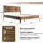 Averin Queen Size Modern Solid Wood Platform Bed Frame, AVB-44-Q, with Geometric Headboard, Warm Walnut, No Box Spring Needed-308205092-308205093