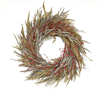 24" Grass, Berry Thanksgiving Wreath