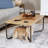 Industrial Coffee Table with Cross Leg Base