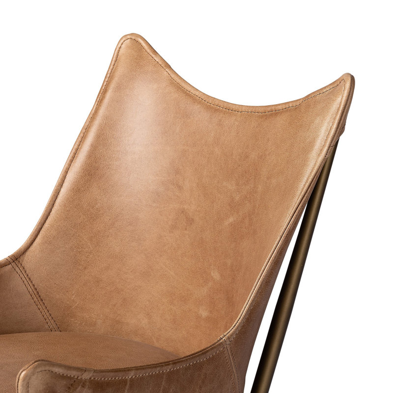 Truman Leather Swivel Office Chair, Taupe Brown