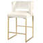 Ensemble de 2 tabourets de comptoir Modern Modern de 27 po avec revêtement en velours crème rembourré-1786745765-1786745767