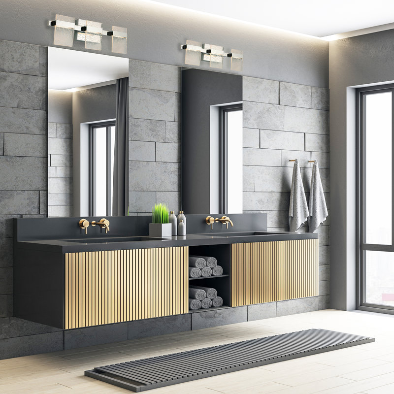 Éclairage pour salle de bain 3 lumières à DEL à intensité variable Cascio, Chrome