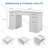 58" Fluted Modern Desk With Storage, Wood Home Office Desk With 1 File Cabinet, 3 Drawers & Charging Station-472303716