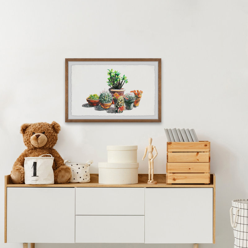 Arrangement de plantes en pot par Marmont Hill - peinture encadrée, H 16 po x l 24 po x P 1,5 po