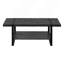 Table basse décorative de salon rectangulaire de 48 po en métal noir stratifié noir contemporain moderne.-1250035036