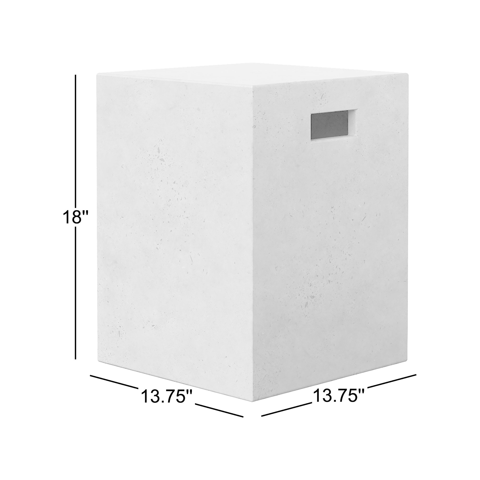 Kareen Concrete Accent Stool, Dark Gray