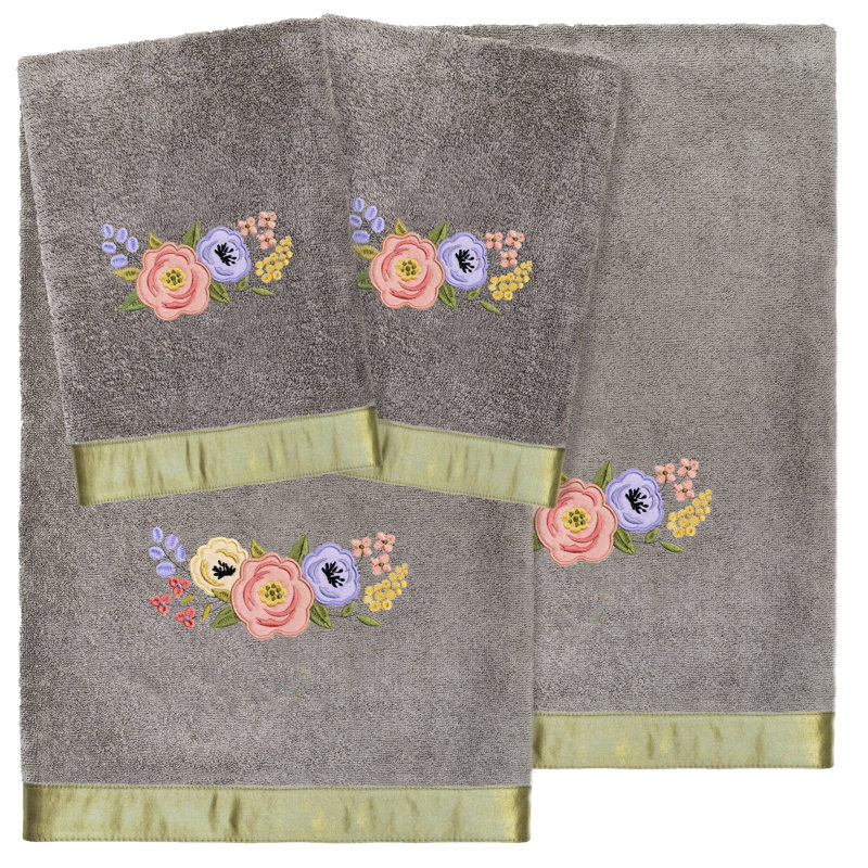 4 Piece 100% Turkish Cotton Towel Set, Charcoal