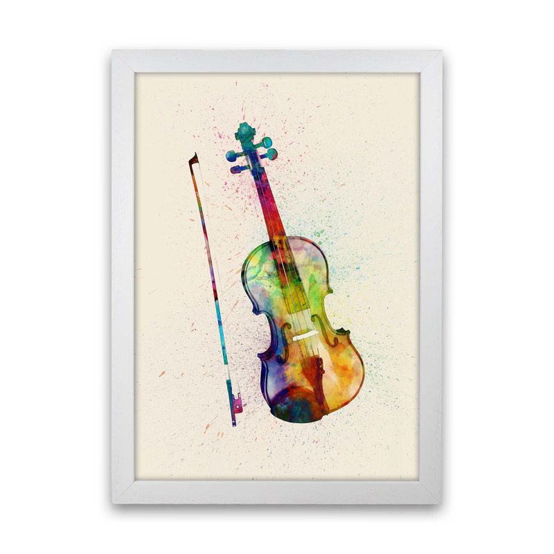 Violin by Michael Tompsett - Print, White Framed, 46cm H x 34cm W x 3cm D