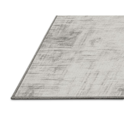 Machine Washable Abstract Gray Area Rug