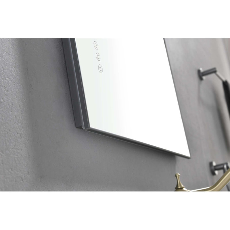 Miroir de salle de bain 32 po x 24 po à DEL avec rétroéclairage et miroir mural réglable, 32 po x 24 po