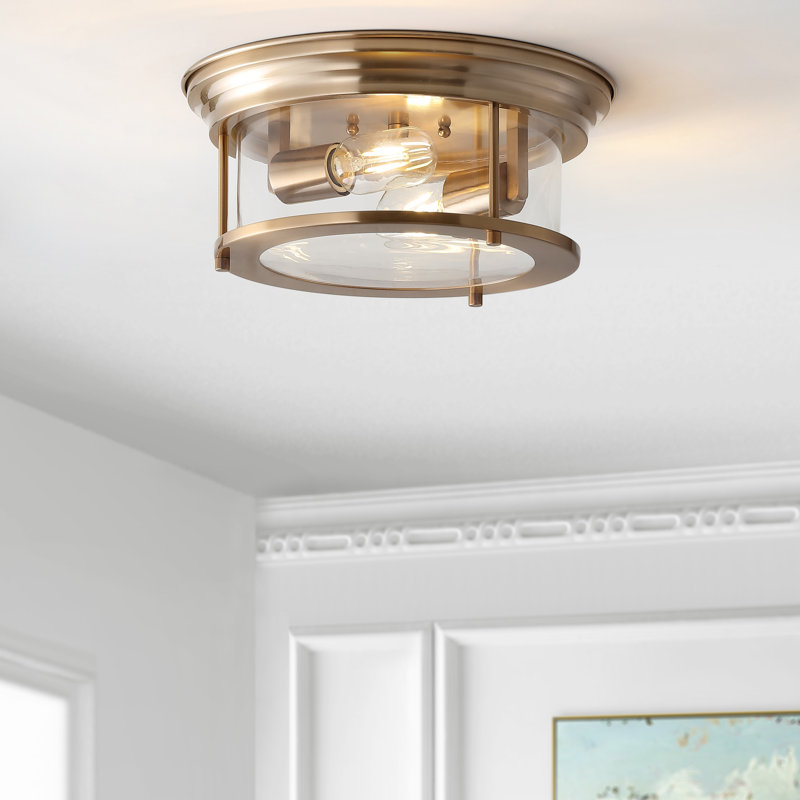 Plafonnier encastré 2 lumières 13,25 po Ceballos, Laiton doré