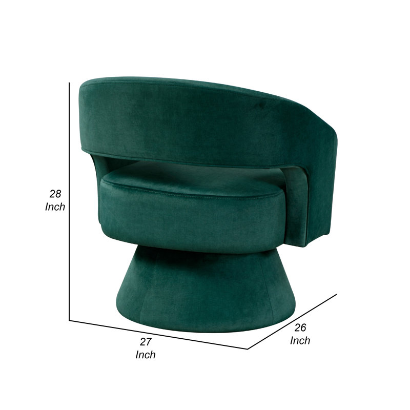 Chaise d'appoint pivotante Lessa, base ronde, coussin en mousse souple, Vert