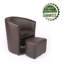 Faux Leather Barrel Chair with Footstool-1969987529