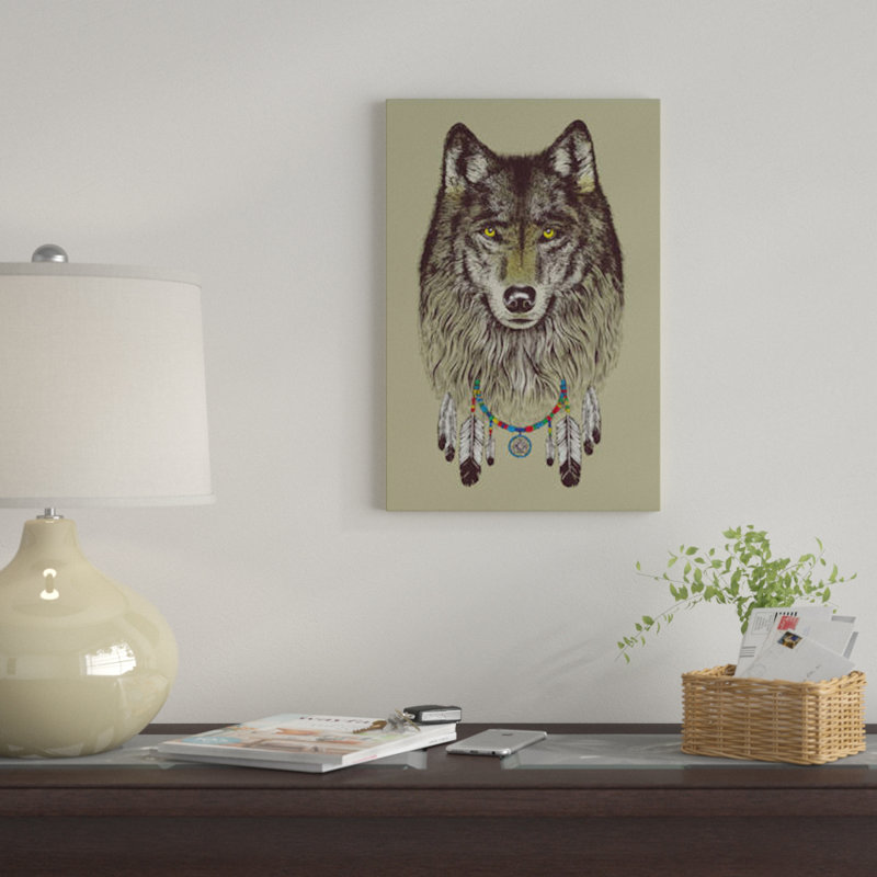 « loup rêves », impression sur toile, H 40 po x l 26 po x P 1,5 po, Toile tendue, Pas de tapis