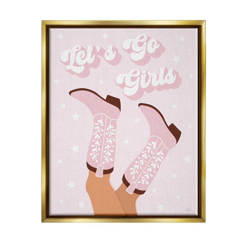 «Let Go Girls Cowgirl», reproduction encadrée sur toile par Natalie Carpentieri, H 31 po x l 25 po x P 1,7 po