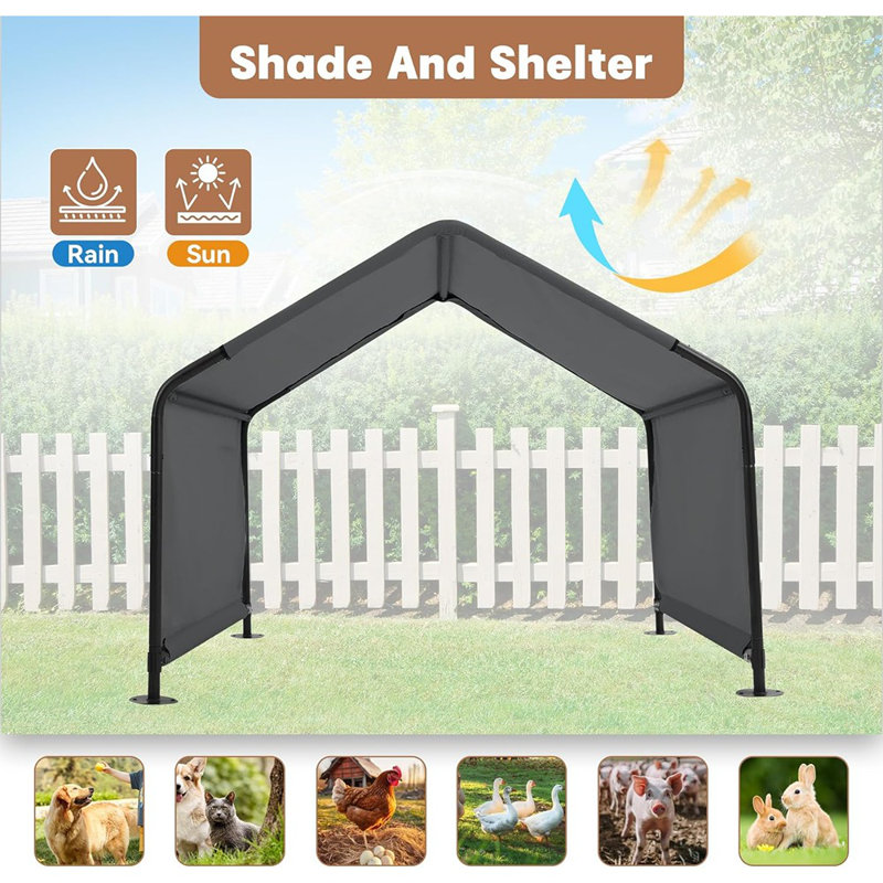 Tente d'extérieur abri pour chien gris foncé pour grands chiens, H 39 po x l 48 po x P 48 po, Gris foncé