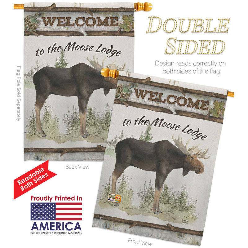 Drapeau de maison en polyester 40 x 28 po The Moose Lodge