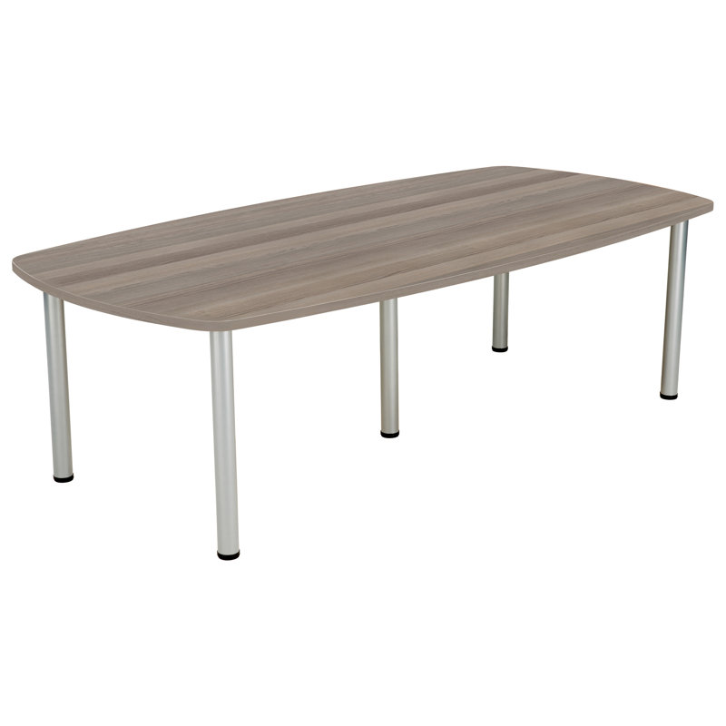 Bouton 240cm Boat Shaped Conference Table, Grey Oak