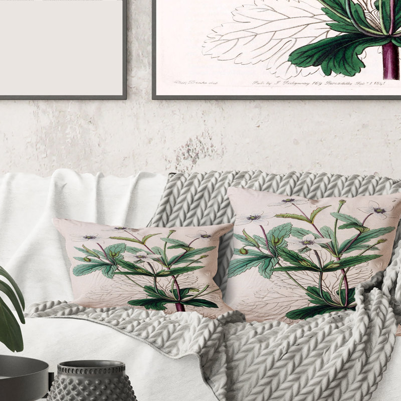 Vintage Plant Life XXI - coussin traditionnel imprimé, 18" x 18"
