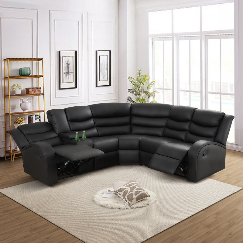 170“ Manual Reclining Sectional Sofa Set with Center Console, Cup Holders And Storage (Set of 3)