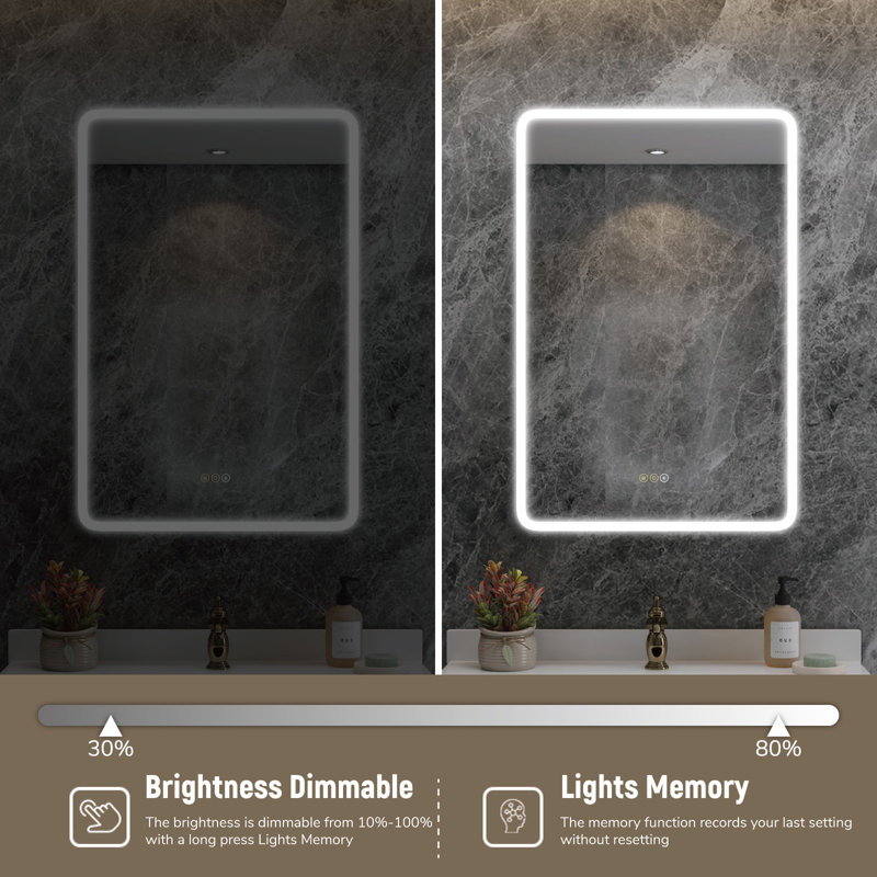 Horatius LED Medicine Cabinet with Mirror & Defogger