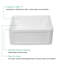 Évier de cuisine à simple cuve en céramique blanche à tablier frontal L 24 po x l 18 po