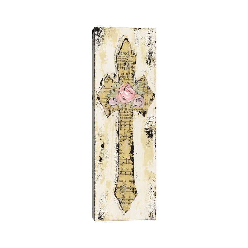 Reproduction d’art graphique sur toile, "Old Rugged Cross" par Ashley Bradley, H 60 po x l 20 po x P 1,5 po, Toile tendue