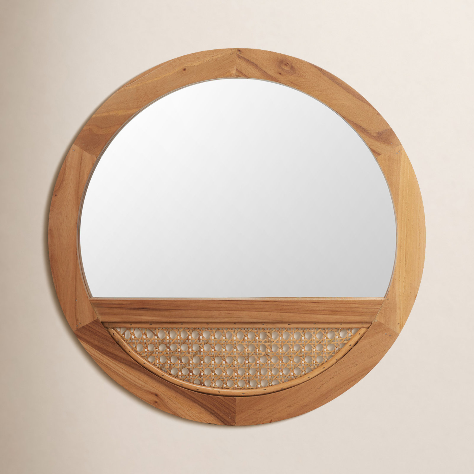 Ernesto 24" Accent Mirror, 17.50" x 17.50", Brown