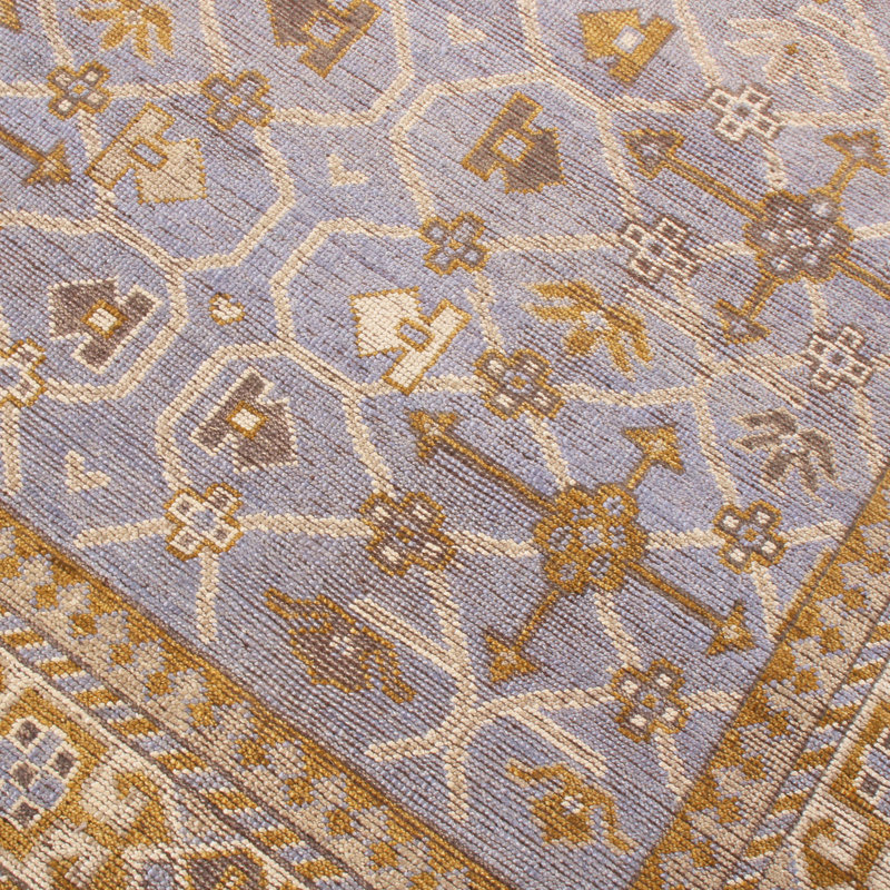Burano Hand Knotted Wool Geometric Area Rug, Rectangle 10' x 14'